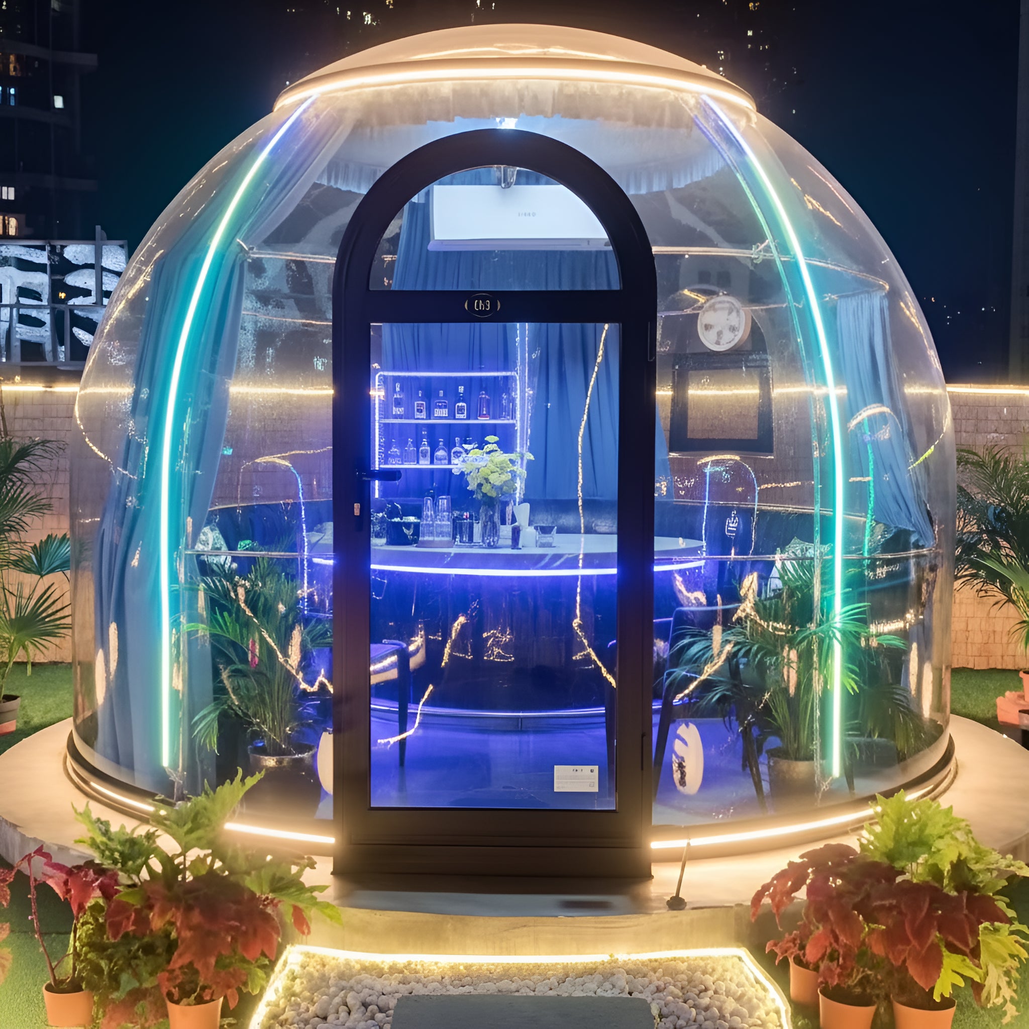 NuVista LuxSphere LED Glass Bar Igloo Dome