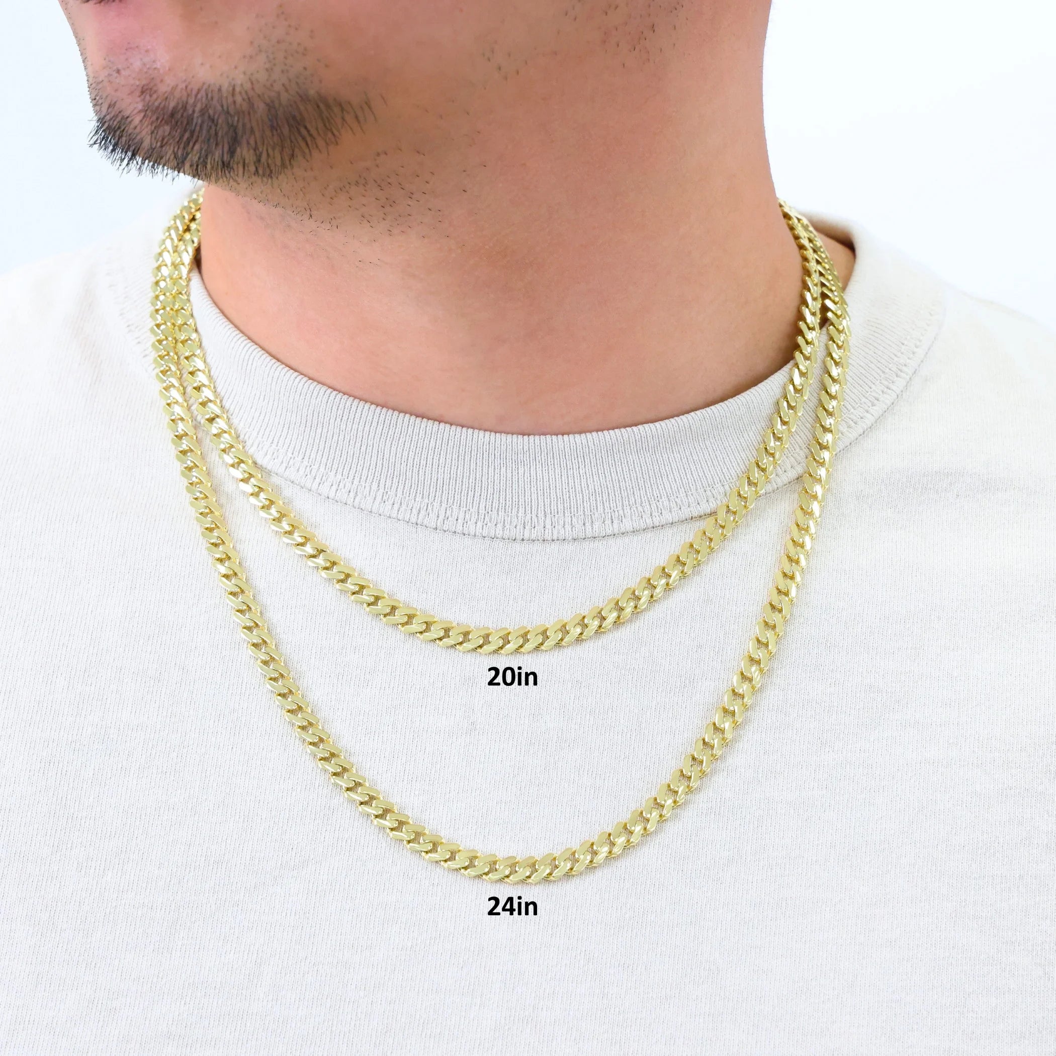 14K Real Yellow Gold Royal Monaco 6Mm Miami Cuban Link Necklace (16"-30") Italian Jewelry for Men & Women