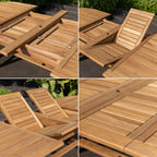 Julien FSC Certified Teak Wood Outdoor Patio Extendable Dining Set