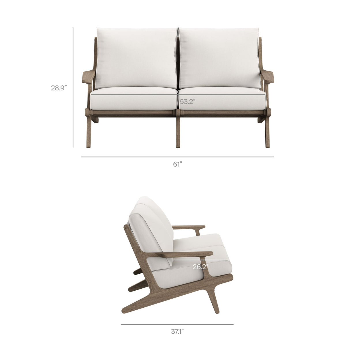 Saratoga 4-Piece Outdoor Patio Teak Wood Furniture Set by Modway