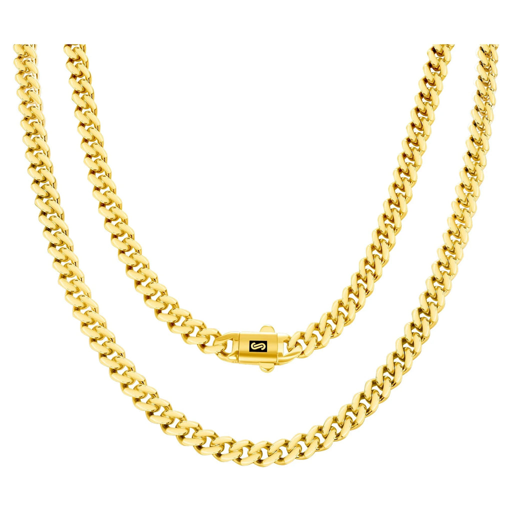 14K Real Yellow Gold Royal Monaco 6Mm Miami Cuban Link Necklace (16"-30") Italian Jewelry for Men & Women