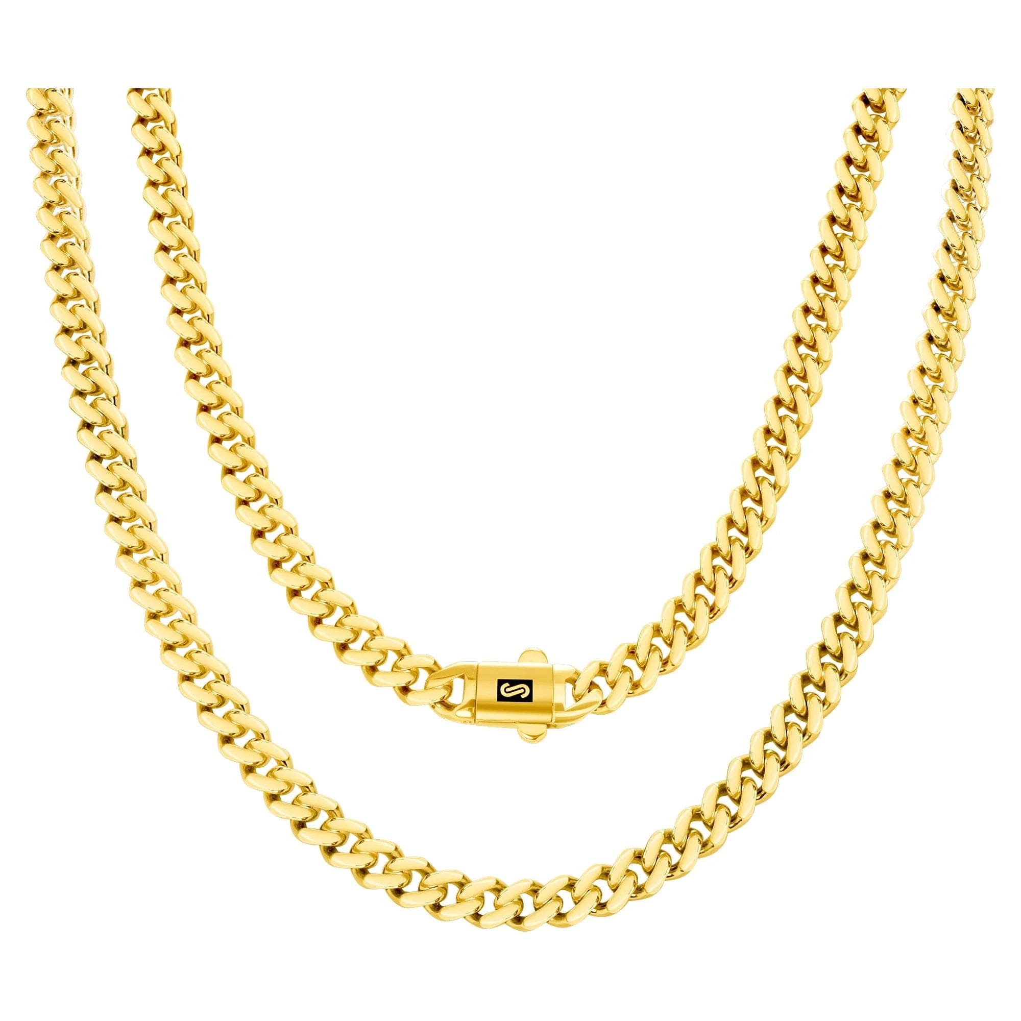 14K Real Yellow Gold Royal Monaco 6Mm Miami Cuban Link Necklace (16"-30") Italian Jewelry for Men & Women