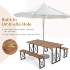 6-Person Outdoor Patio Dining Table Set with 2 Inch Umbrella Hole